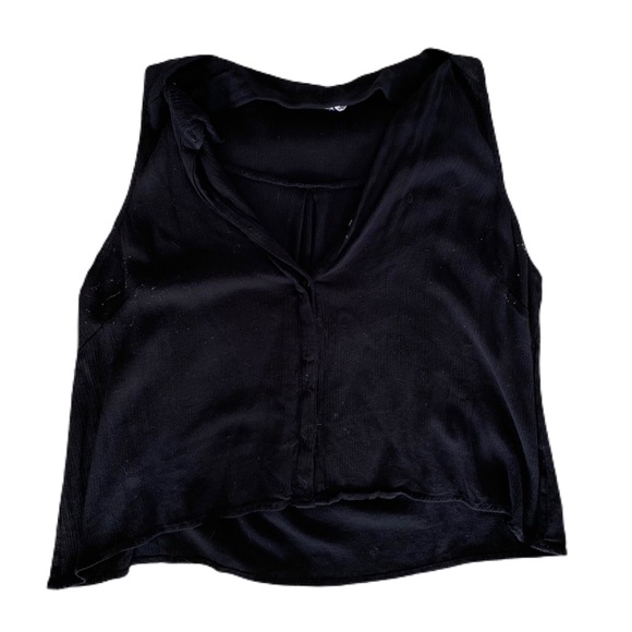 Black Button Down Blouse - Picture 3 of 3